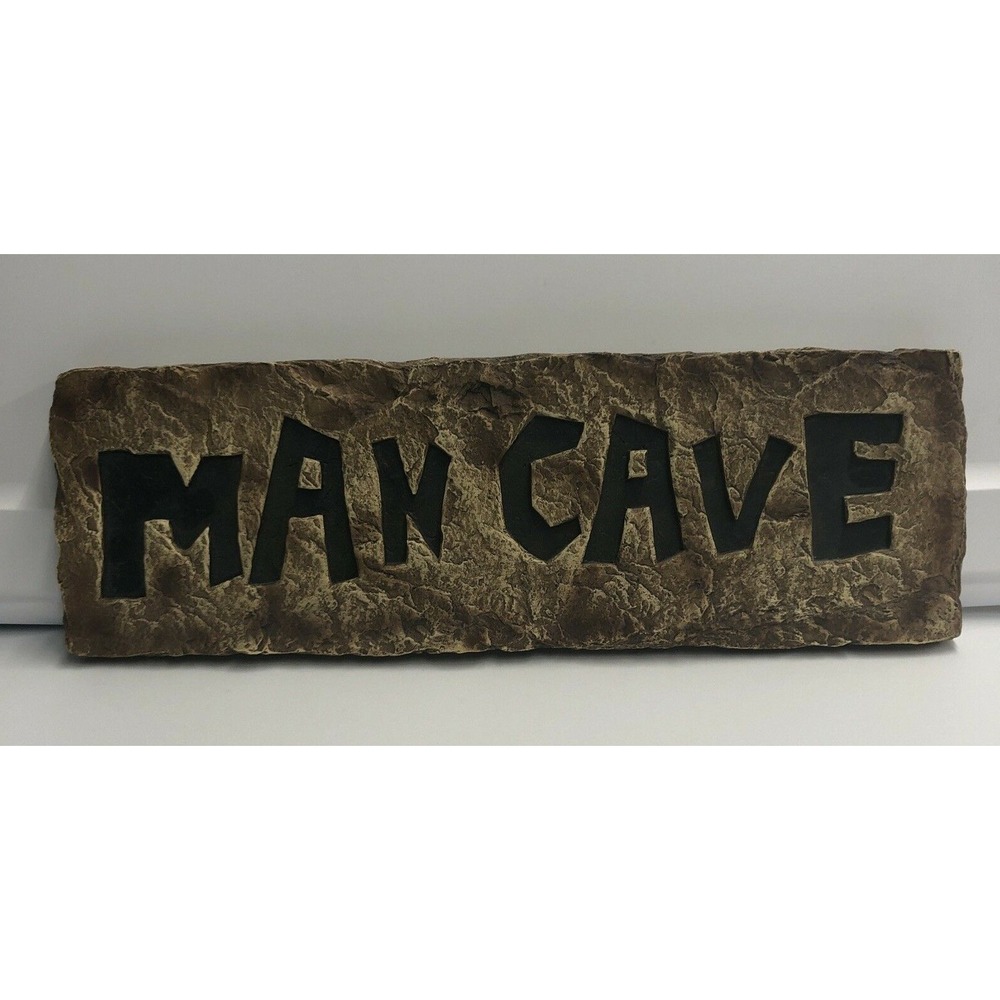 Man Cave Ceramic Faux Rock Sign (15.5x5.5")